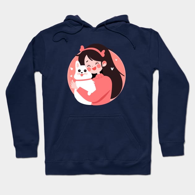 Just a Girl and her white dog Hoodie by Sara-Design2